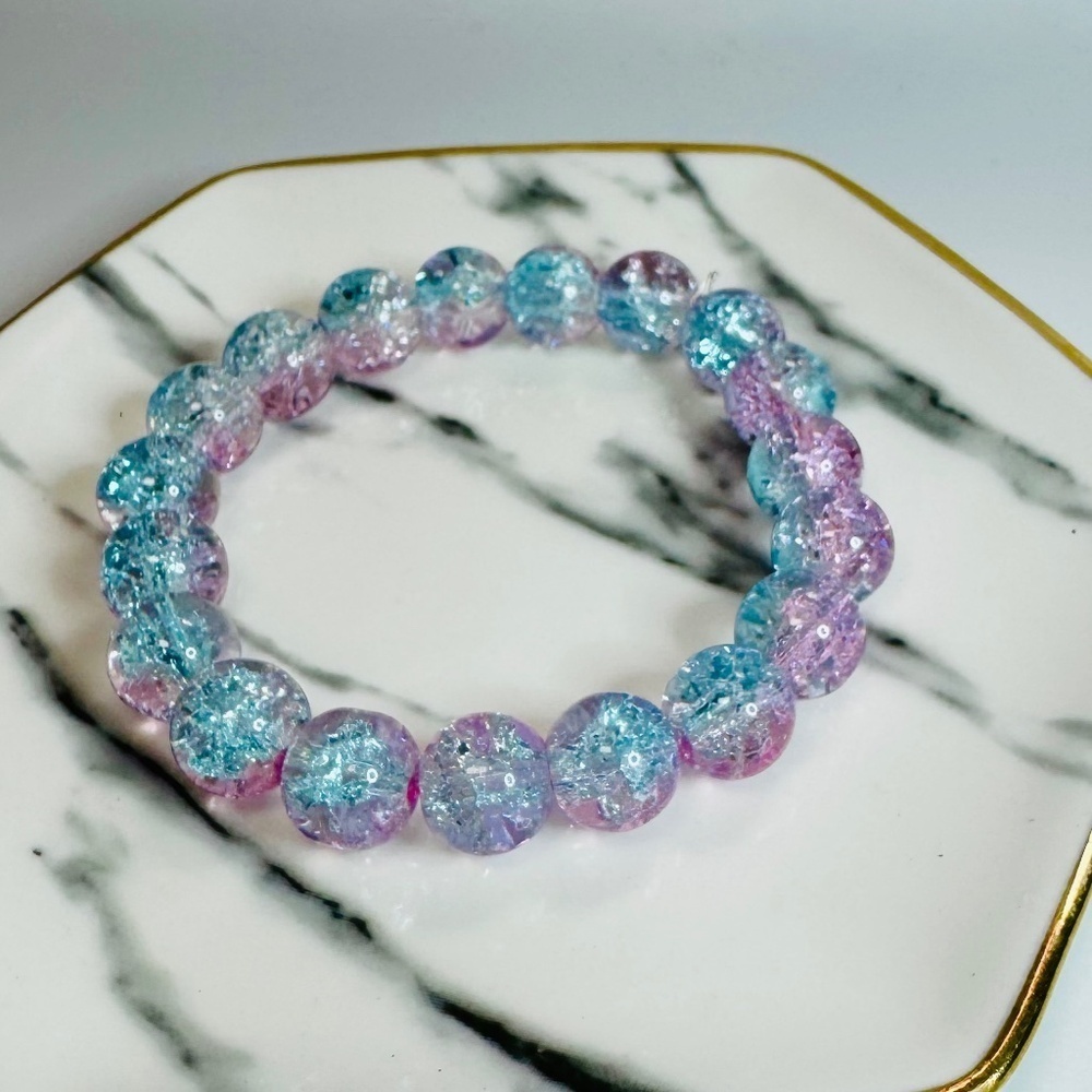Cotton Candy m Beaded 10mm Gradient Beads Bracelet